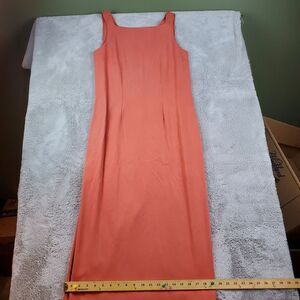 Tommy Bahama Silk Maxi Dress Womens Sz 8 Salmon Orange Sleeveless‎ Square Neck